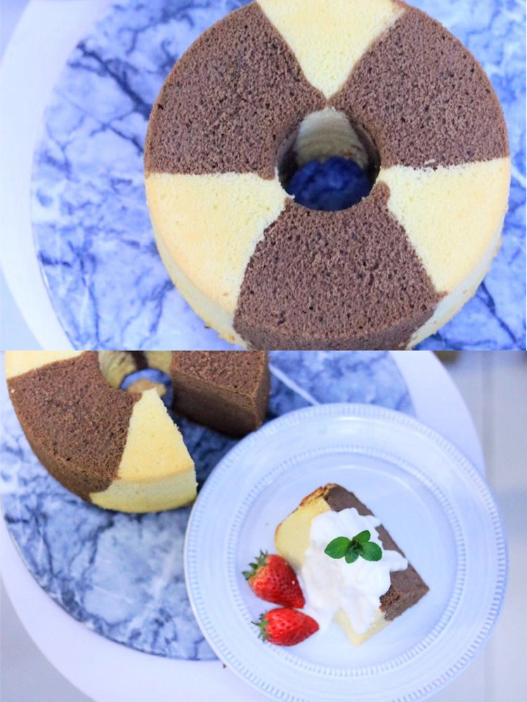 ㊙️超级松软好吃的双色戚风蛋糕‼️下午茶甜品图3