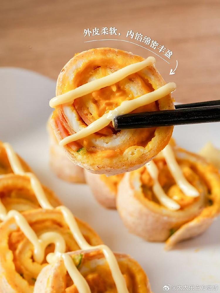 鲜味私房菜#南瓜沙拉芝士蛋卷饼图5
