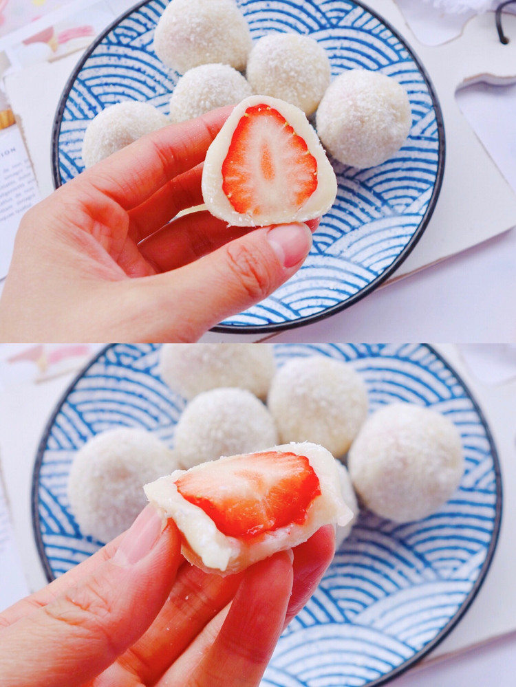 草莓季不要错过的甜品👉草莓糯米糍❗️巨好吃图2