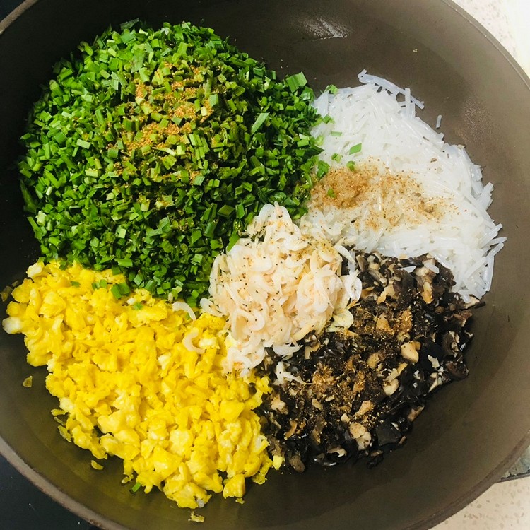 韭菜鸡蛋香菇木耳虾皮素包子图3
