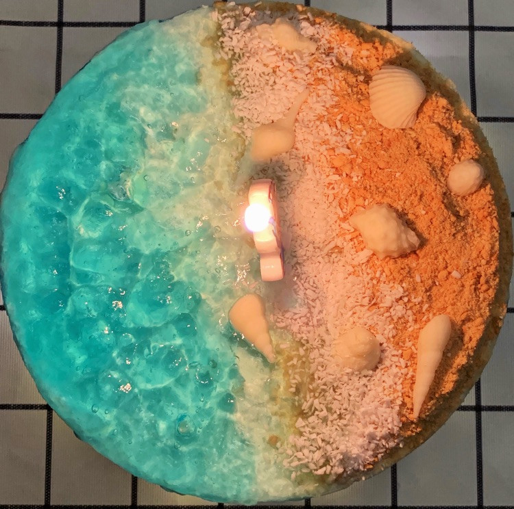 流浪地球🌍心有海洋🌊给自己做的蛋糕，祝自己生日快乐🎂🎂图3