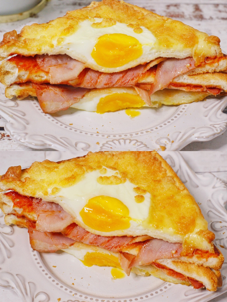 懒人早餐💯爆浆鸡蛋芝士吐司，比披萨好吃图6