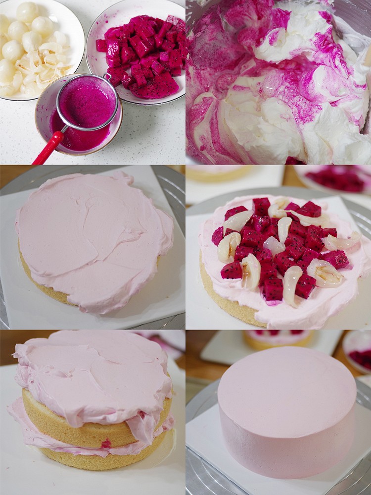 玫瑰荔枝水果蛋糕图5