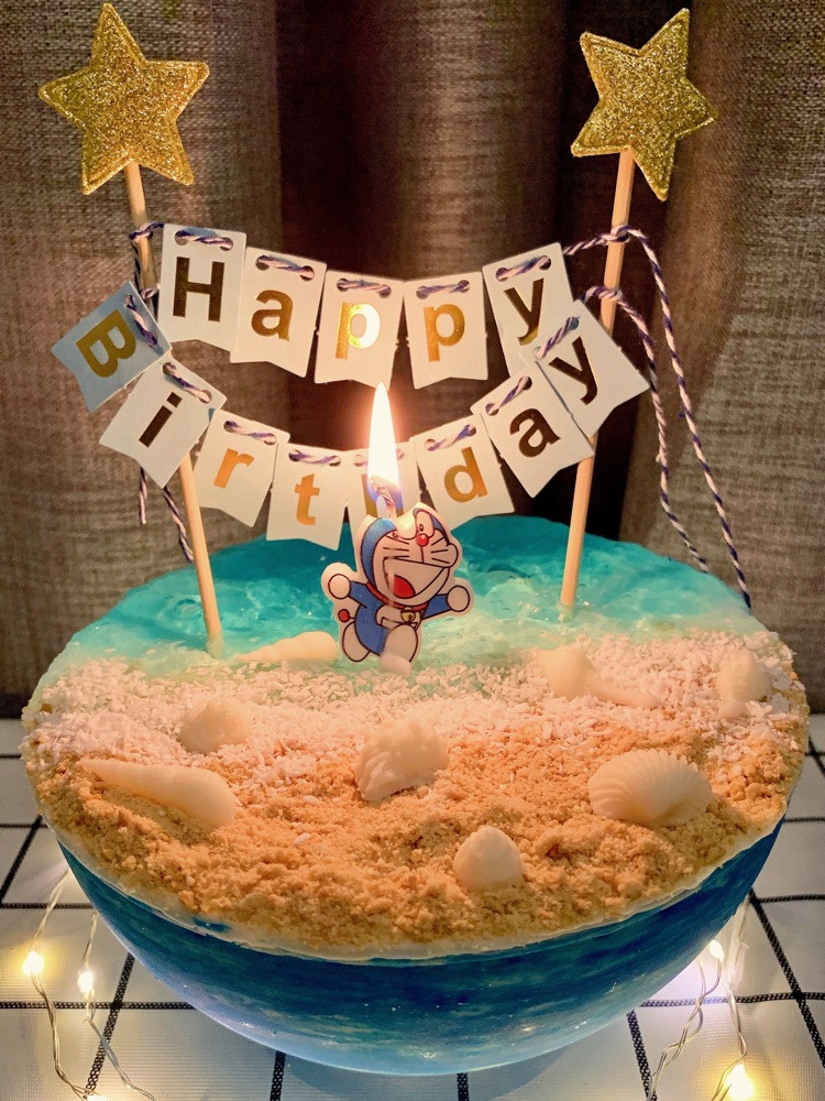 流浪地球🌍心有海洋🌊给自己做的蛋糕，祝自己生日快乐🎂🎂图1