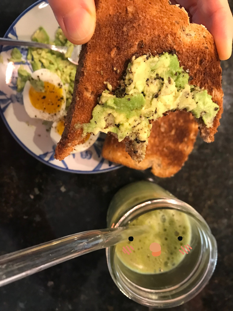 炉火纯青的溏心蛋 + avocado toast +抹茶拿铁图2