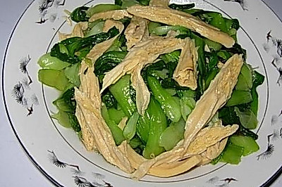 腐竹炒油菜