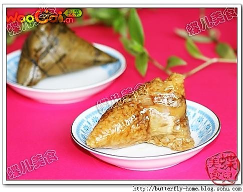 香菇鸡腿蛋黄粽子-过年粽子的做法