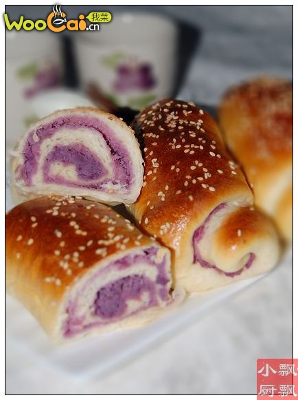芝麻紫薯面包卷