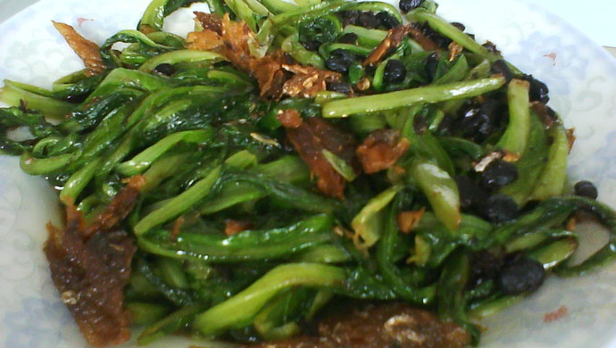 豆豉鲮鱼炒油麦菜