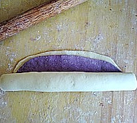 双色紫薯蝴蝶卷的做法图解6