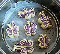 双色紫薯蝴蝶卷的做法图解11