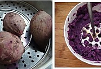 紫薯茶巾绞的做法图解1