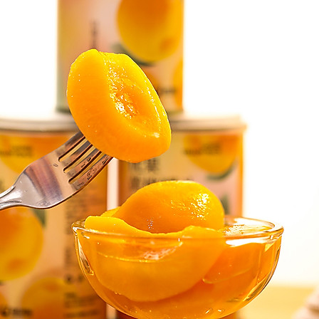 冠虹优级对开黄桃罐头425g*5罐水果糖水童年休闲零食